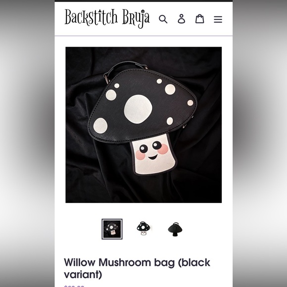 Backstitch Bruja Willow Mushroom bag (black variant) - Picture 8 of 9